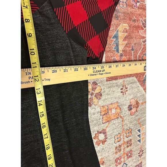 Ashley Stewart 18/20 red black‎ buffalo check asymmetrical holiday dress - Picture 5 of 8